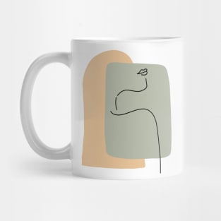 Silhouette Woman Line Drawing Minimalist abstract art Mug